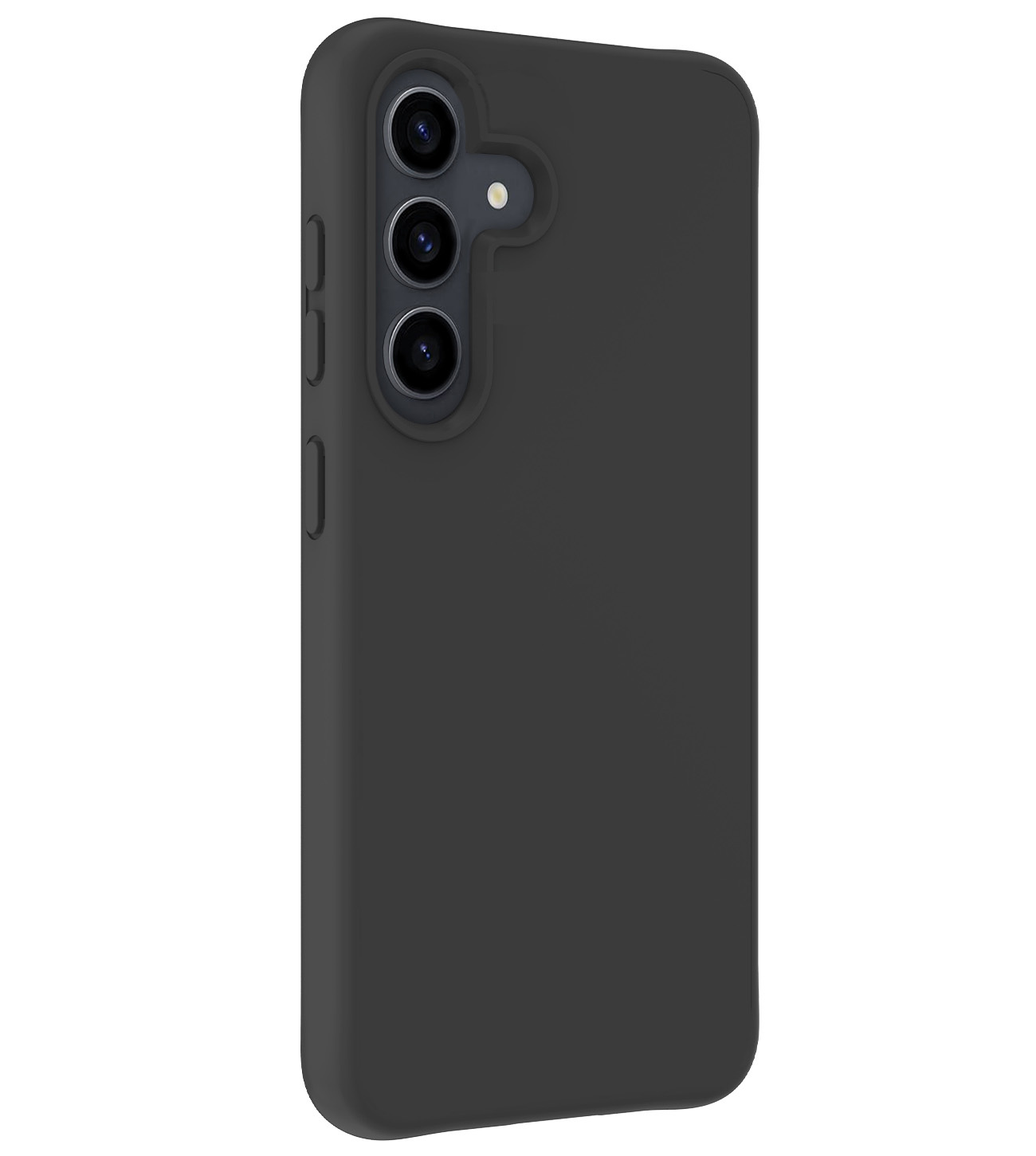 BASEY. Hoes Geschikt voor Samsung S24 Hoesje Siliconen Back Cover Case Met Screenprotector - Hoesje Geschikt voor Samsung Galaxy S24 Hoes Cover Hoesje - Zwart