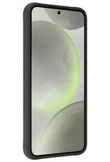 BASEY. Hoes Geschikt voor Samsung S24 Hoesje Siliconen Back Cover Case Met Screenprotector - Hoesje Geschikt voor Samsung Galaxy S24 Hoes Cover Hoesje - Zwart
