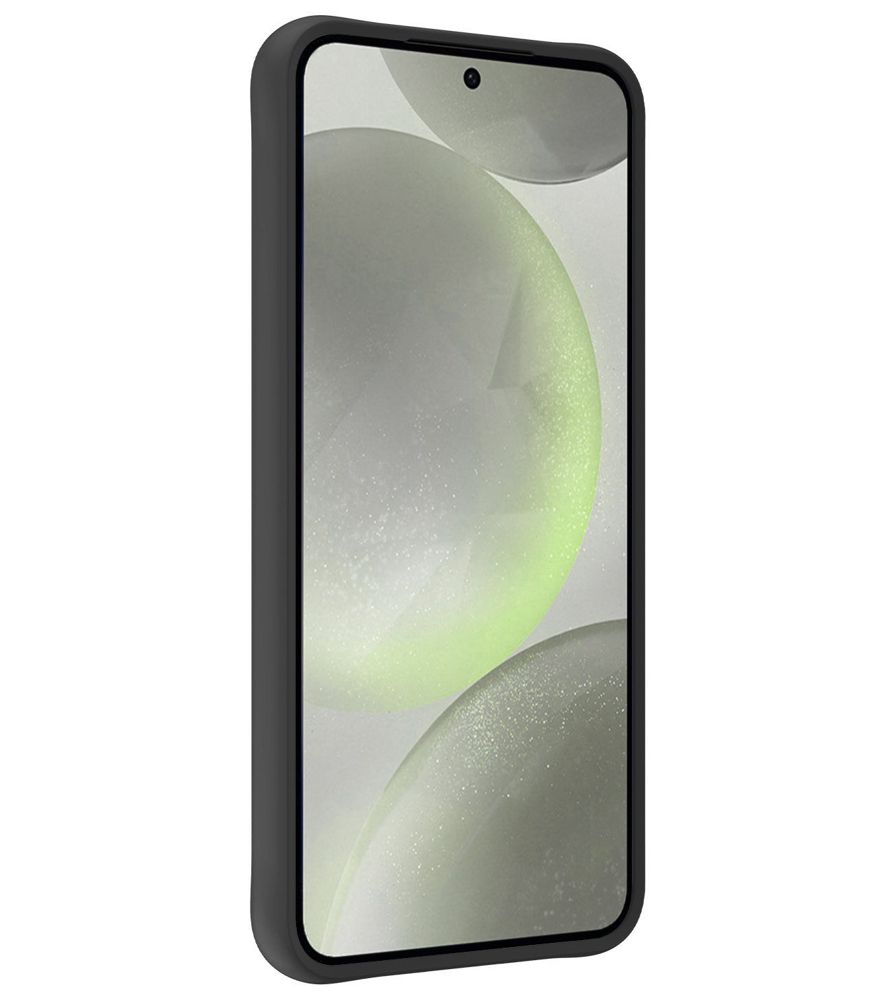 BASEY. Hoes Geschikt voor Samsung S24 Hoesje Siliconen Back Cover Case Met Screenprotector - Hoesje Geschikt voor Samsung Galaxy S24 Hoes Cover Hoesje - Zwart
