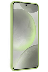 BASEY. Hoes Geschikt voor Samsung S24 Hoesje Siliconen Back Cover Case Met Screenprotector - Hoesje Geschikt voor Samsung Galaxy S24 Hoes Cover Hoesje - Groen