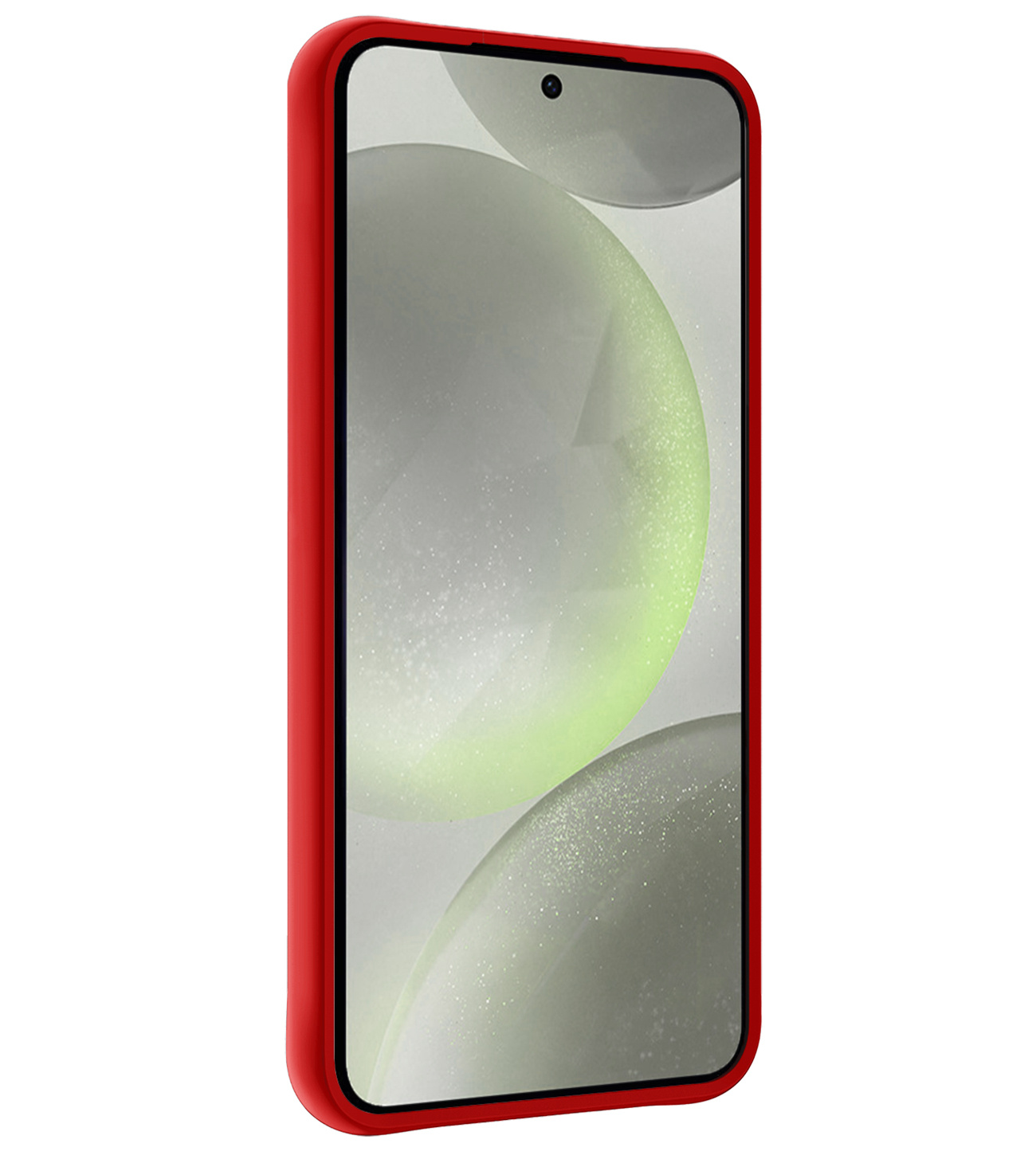 BASEY. Hoes Geschikt voor Samsung S24 Hoesje Siliconen Back Cover Case - Hoesje Geschikt voor Samsung Galaxy S24 Hoes Cover Hoesje - Rood - 2 Stuks