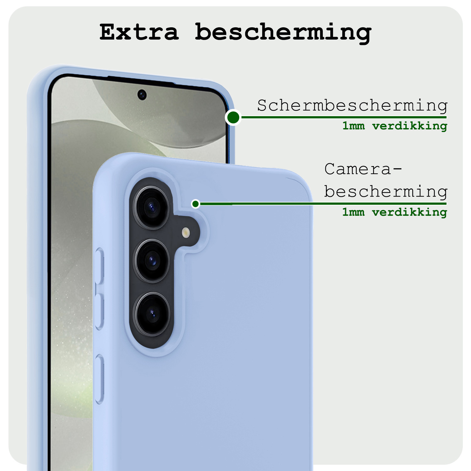 BASEY. Hoes Geschikt voor Samsung S24 Hoesje Siliconen Back Cover Case - Hoesje Geschikt voor Samsung Galaxy S24 Hoes Cover Hoesje - Lichtblauw - 2 Stuks