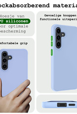 BASEY. Hoes Geschikt voor Samsung S24 Hoesje Siliconen Back Cover Case - Hoesje Geschikt voor Samsung Galaxy S24 Hoes Cover Hoesje - Lichtblauw - 2 Stuks