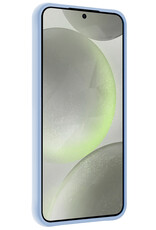 BASEY. Hoes Geschikt voor Samsung S24 Hoesje Siliconen Back Cover Case - Hoesje Geschikt voor Samsung Galaxy S24 Hoes Cover Hoesje - Lichtblauw - 2 Stuks
