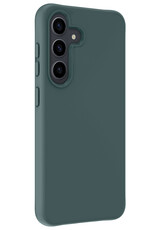 BASEY. Hoes Geschikt voor Samsung S24 Hoesje Siliconen Back Cover Case - Hoesje Geschikt voor Samsung Galaxy S24 Hoes Cover Hoesje - Donkergroen - 2 Stuks