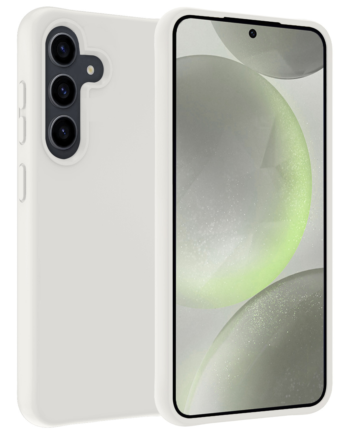 BASEY. Hoes Geschikt voor Samsung S24 Hoesje Siliconen Back Cover Case - Hoesje Geschikt voor Samsung Galaxy S24 Hoes Cover Hoesje - Wit