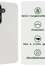 BASEY. Hoes Geschikt voor Samsung S24 Hoesje Siliconen Back Cover Case - Hoesje Geschikt voor Samsung Galaxy S24 Hoes Cover Hoesje - Wit