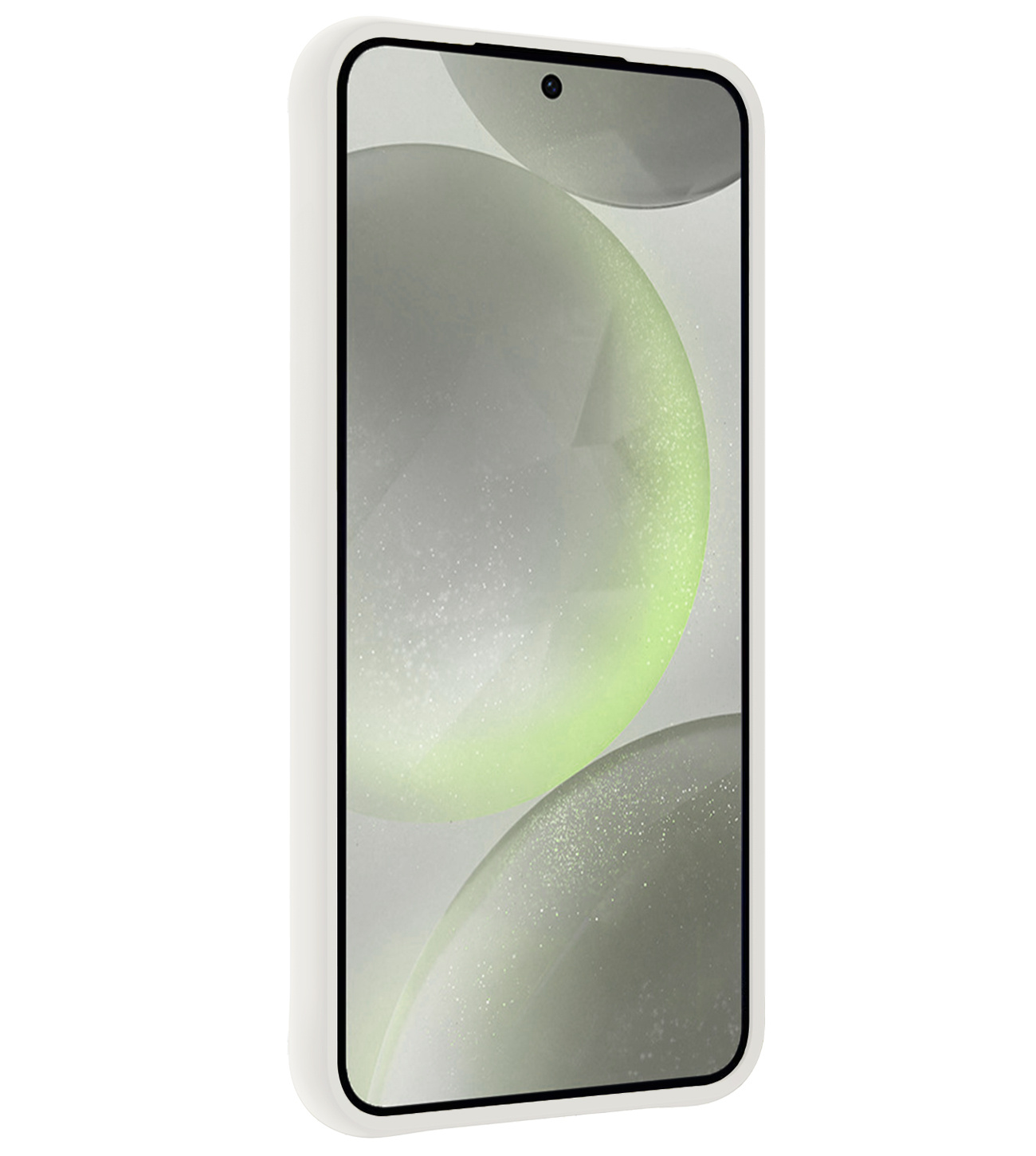 BASEY. Hoes Geschikt voor Samsung S24 Hoesje Siliconen Back Cover Case - Hoesje Geschikt voor Samsung Galaxy S24 Hoes Cover Hoesje - Wit