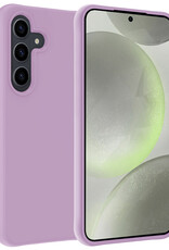 BASEY. Hoes Geschikt voor Samsung S24 Hoesje Siliconen Back Cover Case - Hoesje Geschikt voor Samsung Galaxy S24 Hoes Cover Hoesje - Lila