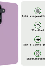 BASEY. Hoes Geschikt voor Samsung S24 Hoesje Siliconen Back Cover Case - Hoesje Geschikt voor Samsung Galaxy S24 Hoes Cover Hoesje - Lila