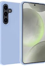 BASEY. Hoes Geschikt voor Samsung S24 Hoesje Siliconen Back Cover Case - Hoesje Geschikt voor Samsung Galaxy S24 Hoes Cover Hoesje - Lichtblauw