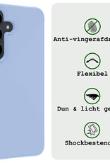 BASEY. Hoes Geschikt voor Samsung S24 Hoesje Siliconen Back Cover Case - Hoesje Geschikt voor Samsung Galaxy S24 Hoes Cover Hoesje - Lichtblauw