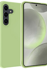 BASEY. Hoes Geschikt voor Samsung S24 Hoesje Siliconen Back Cover Case - Hoesje Geschikt voor Samsung Galaxy S24 Hoes Cover Hoesje - Groen