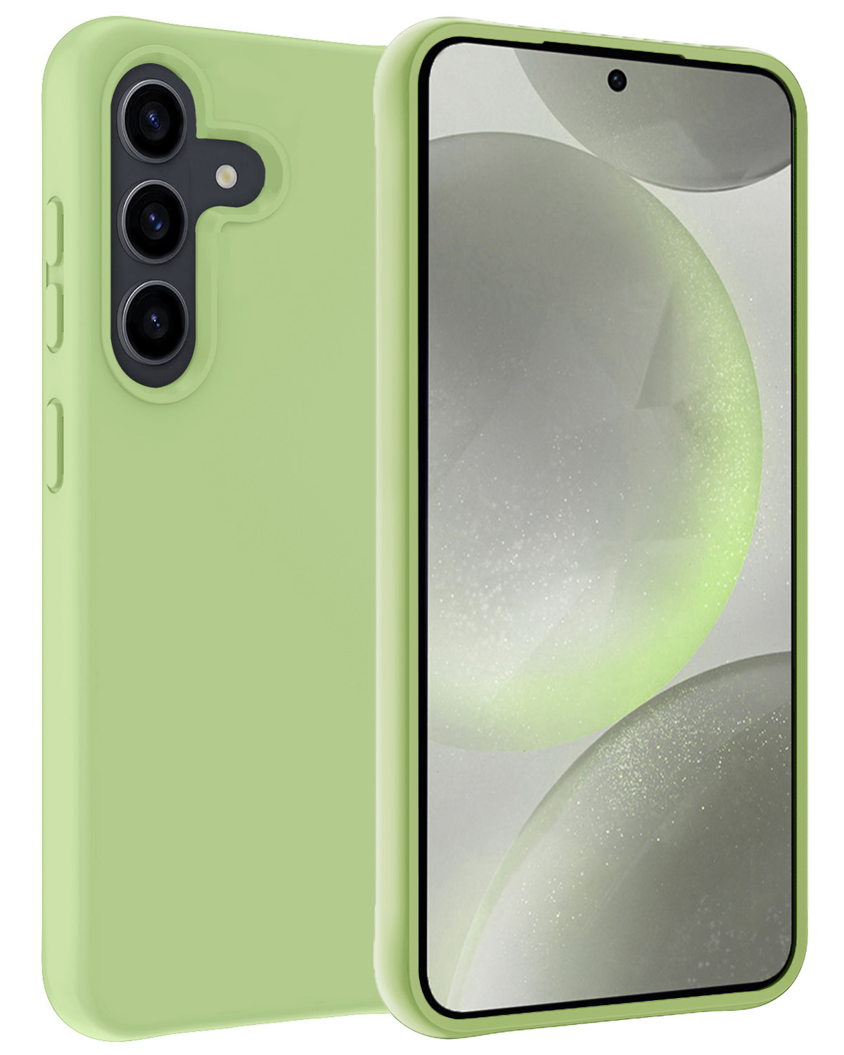 BASEY. Hoes Geschikt voor Samsung S24 Hoesje Siliconen Back Cover Case - Hoesje Geschikt voor Samsung Galaxy S24 Hoes Cover Hoesje - Groen