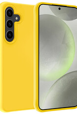 BASEY. Hoes Geschikt voor Samsung S24 Hoesje Siliconen Back Cover Case - Hoesje Geschikt voor Samsung Galaxy S24 Hoes Cover Hoesje - Geel