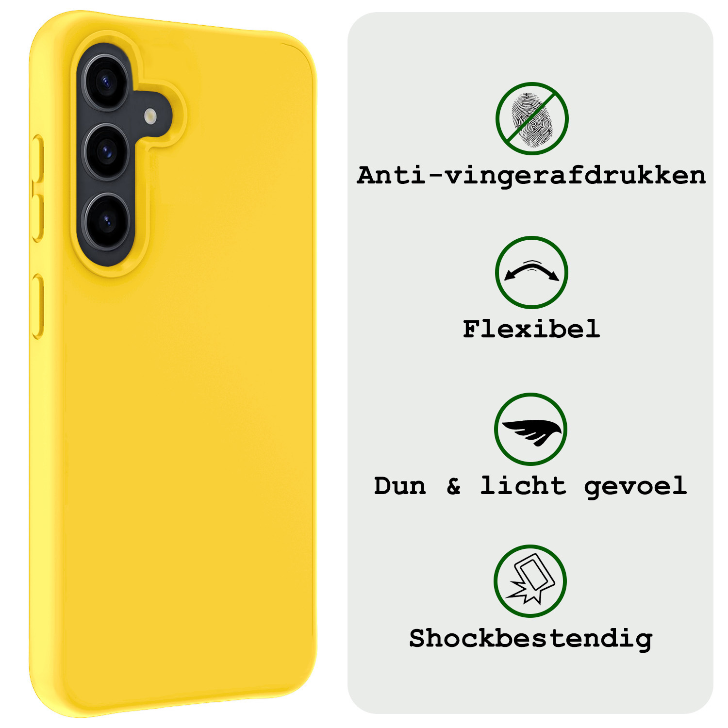 BASEY. Hoes Geschikt voor Samsung S24 Hoesje Siliconen Back Cover Case - Hoesje Geschikt voor Samsung Galaxy S24 Hoes Cover Hoesje - Geel