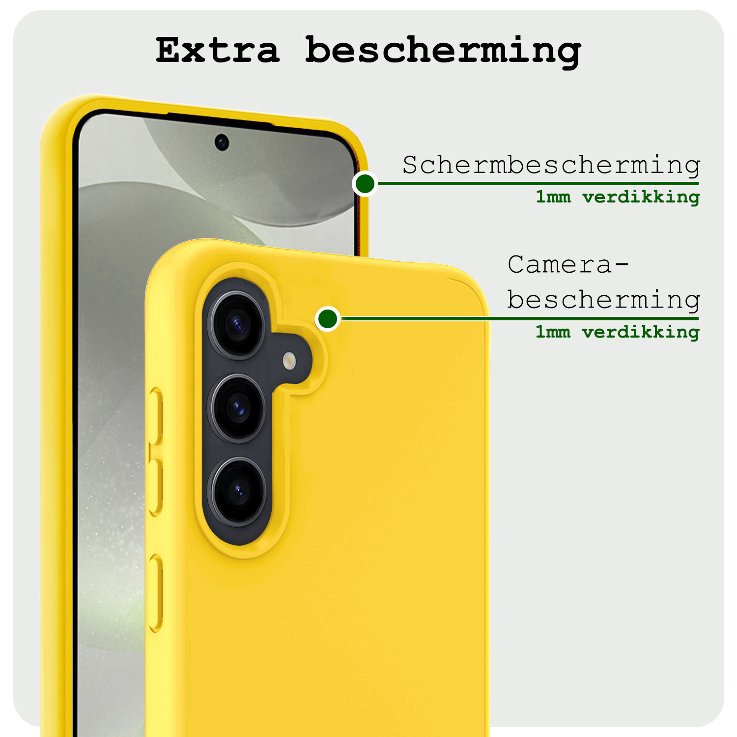 BASEY. Hoes Geschikt voor Samsung S24 Hoesje Siliconen Back Cover Case - Hoesje Geschikt voor Samsung Galaxy S24 Hoes Cover Hoesje - Geel