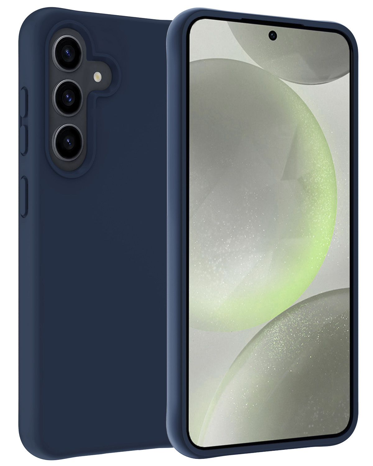 BASEY. Hoes Geschikt voor Samsung S24 Hoesje Siliconen Back Cover Case - Hoesje Geschikt voor Samsung Galaxy S24 Hoes Cover Hoesje - Donkerblauw
