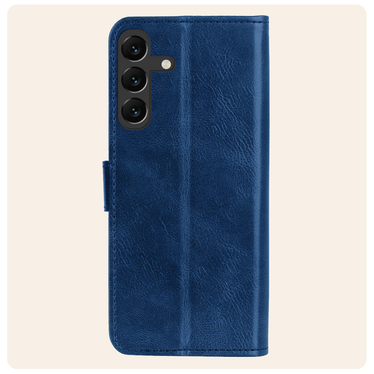 Nomfy Hoesje Geschikt voor Samsung S24 Plus Hoes Bookcase Flipcase Book Cover Met 2x Screenprotector - Hoes Geschikt voor Samsung Galaxy S24 Plus Hoesje Book Case - Donkerblauw