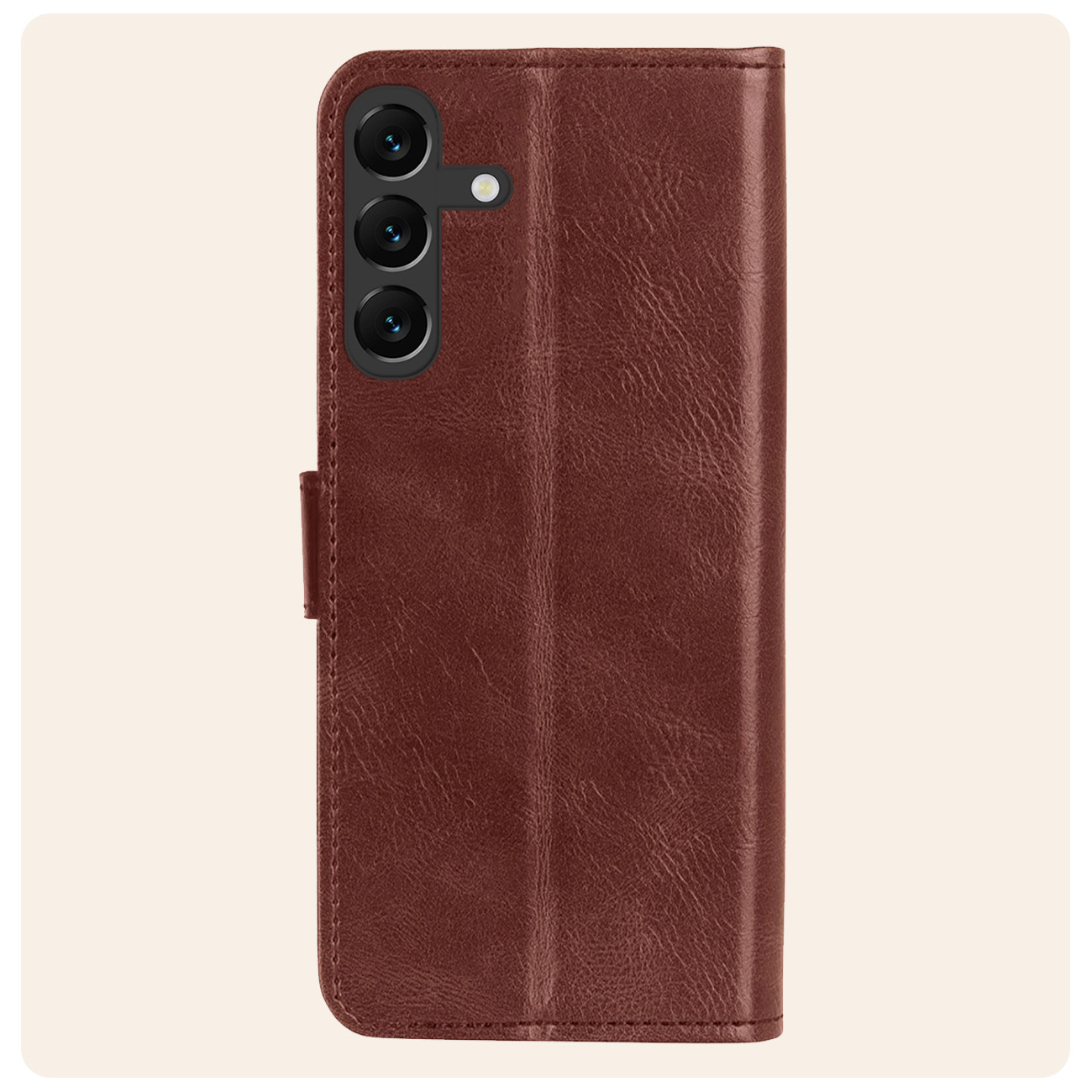 Nomfy Hoesje Geschikt voor Samsung S24 Plus Hoes Bookcase Flipcase Book Cover Met 2x Screenprotector - Hoes Geschikt voor Samsung Galaxy S24 Plus Hoesje Book Case - Bruin