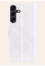 Nomfy Hoesje Geschikt voor Samsung S24 Hoes Bookcase Flipcase Book Cover Met Screenprotector - Hoes Geschikt voor Samsung Galaxy S24 Hoesje Book Case - Wit