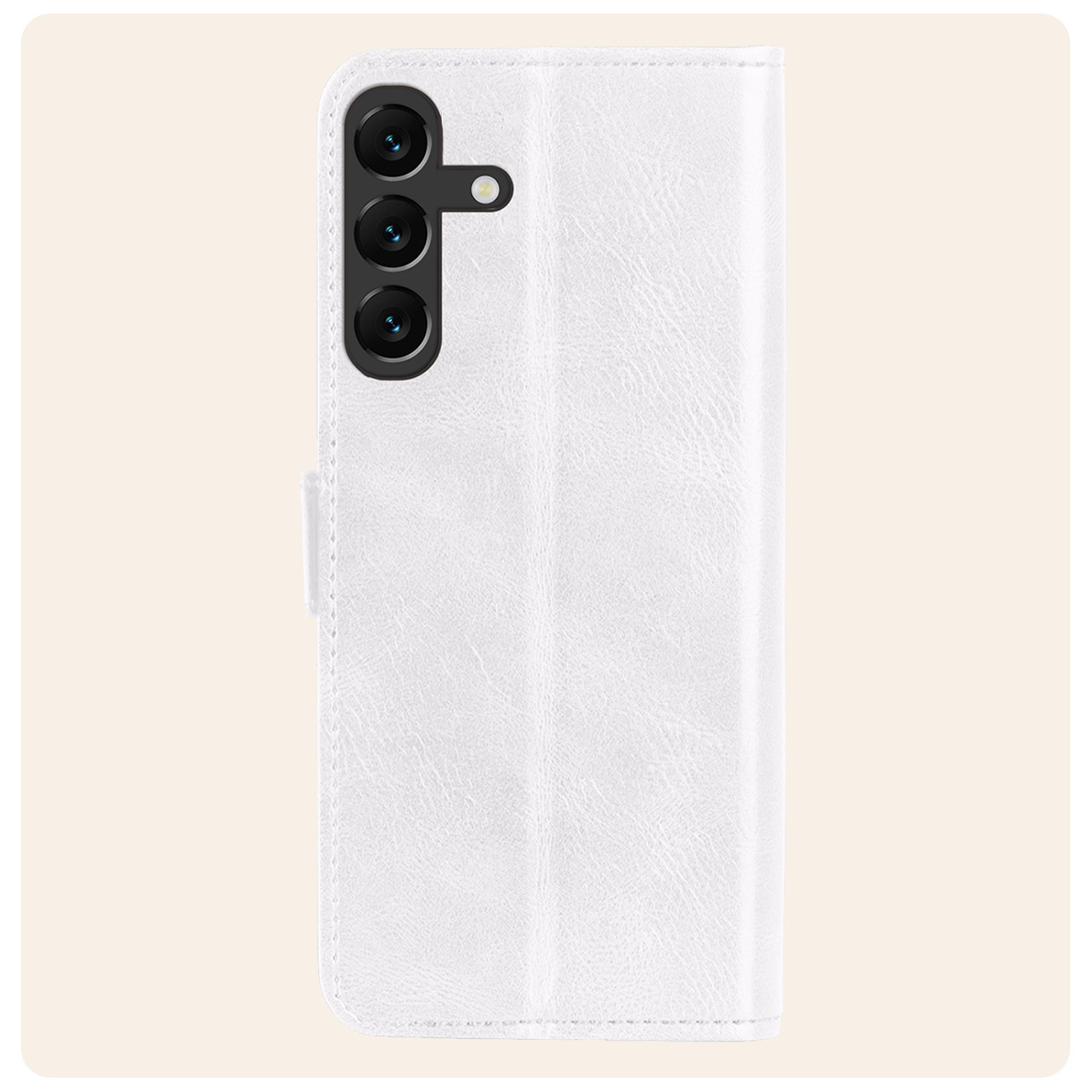 Nomfy Hoesje Geschikt voor Samsung S24 Hoes Bookcase Flipcase Book Cover Met Screenprotector - Hoes Geschikt voor Samsung Galaxy S24 Hoesje Book Case - Wit