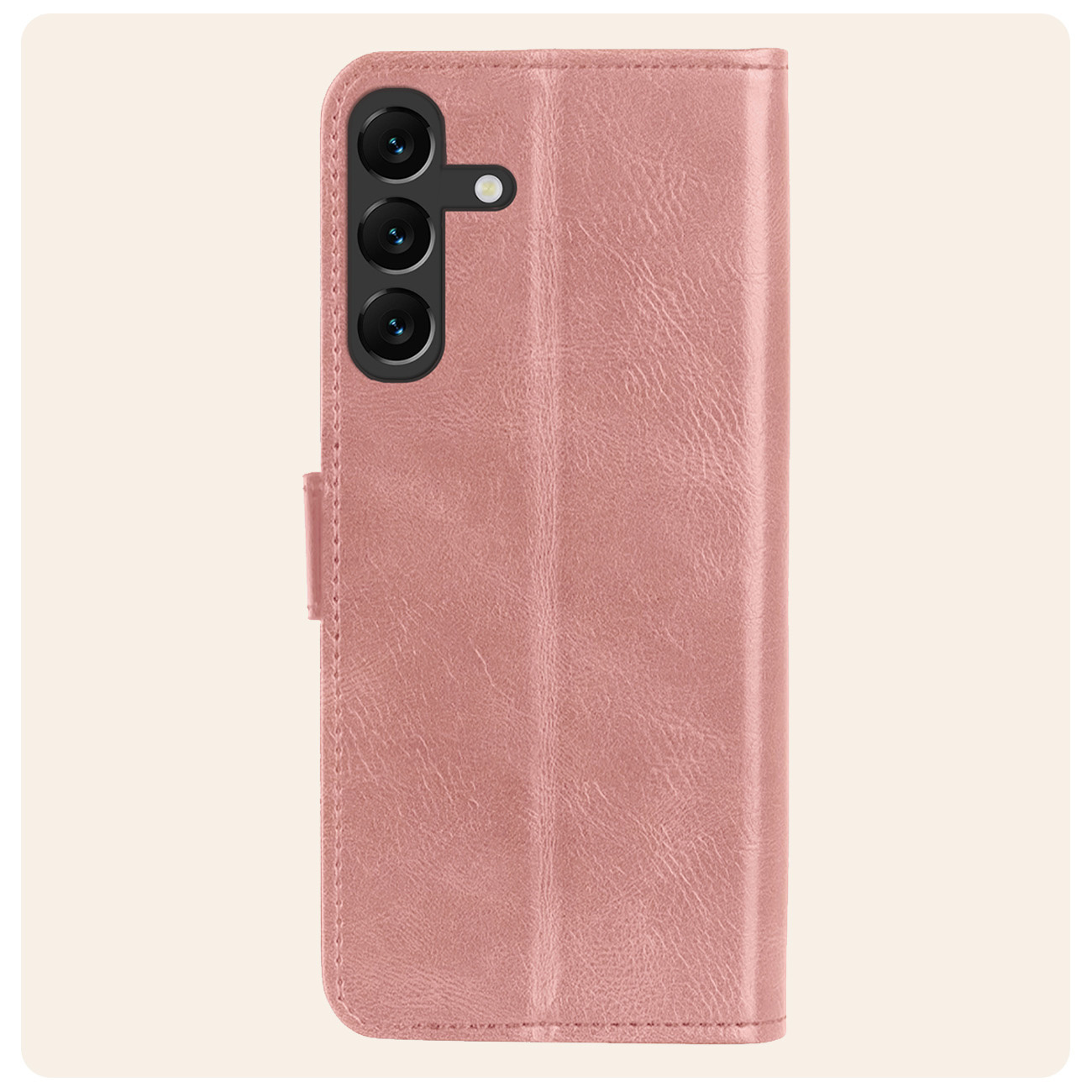 Nomfy Hoesje Geschikt voor Samsung S24 Hoes Bookcase Flipcase Book Cover Met Screenprotector - Hoes Geschikt voor Samsung Galaxy S24 Hoesje Book Case - Rosé goud