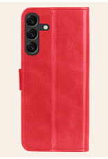 Nomfy Hoesje Geschikt voor Samsung S24 Hoes Bookcase Flipcase Book Cover Met Screenprotector - Hoes Geschikt voor Samsung Galaxy S24 Hoesje Book Case - Rood