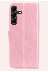 NoXx Hoes Geschikt voor Samsung S24 Plus Hoesje Book Case Hoes Flip Cover Wallet Bookcase Met Screenprotector - Lichtroze