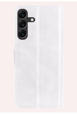 NoXx Hoes Geschikt voor Samsung S24 Hoesje Book Case Hoes Flip Cover Wallet Bookcase Met 2x Screenprotector - Wit