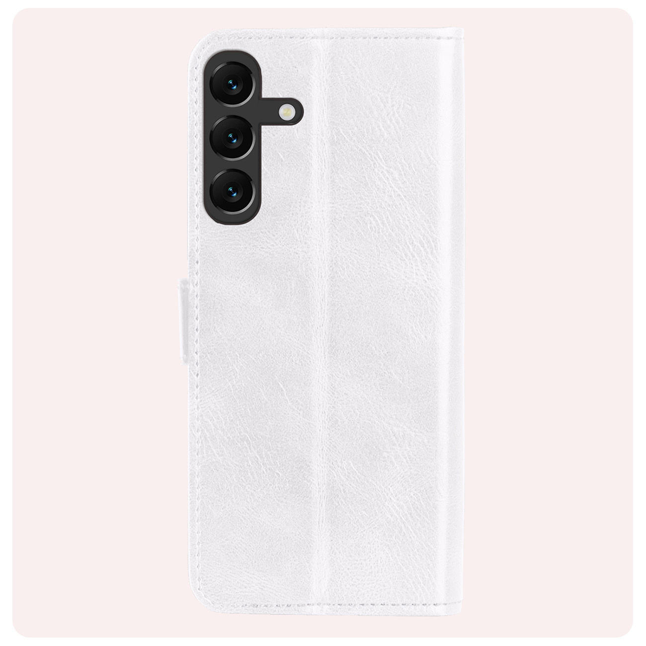 NoXx Hoes Geschikt voor Samsung S24 Hoesje Book Case Hoes Flip Cover Wallet Bookcase Met 2x Screenprotector - Wit