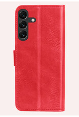 NoXx Hoes Geschikt voor Samsung S24 Hoesje Book Case Hoes Flip Cover Wallet Bookcase - Rood