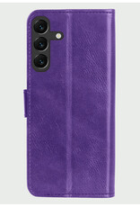 BASEY. Hoes Geschikt voor Samsung S24 Plus Hoesje Bookcase Hoes Flip Case Book Cover Met Screenprotector - Hoesje Geschikt voor Samsung Galaxy S24 Plus Hoes Book Case Hoesje - Paars