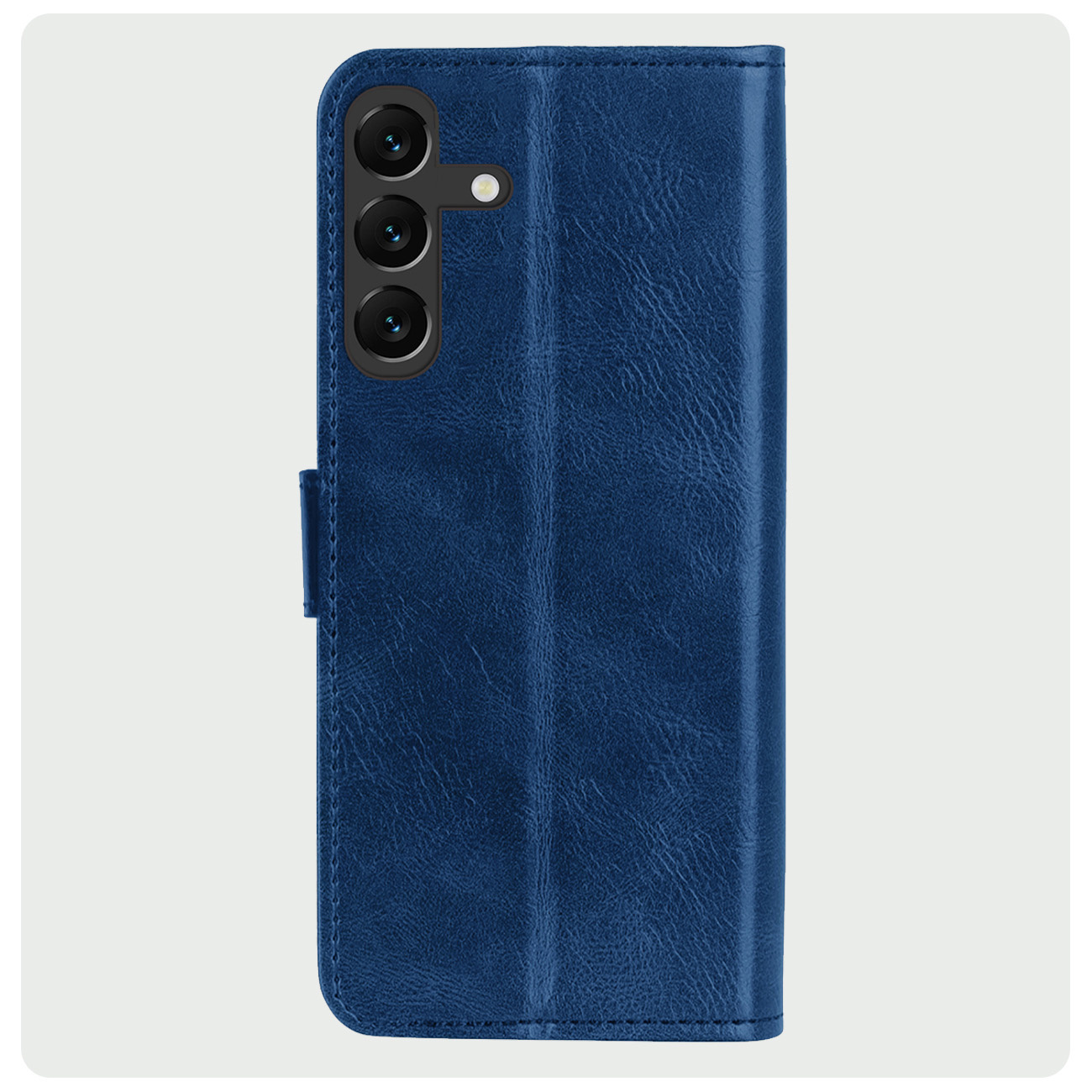 BASEY. Hoes Geschikt voor Samsung S24 Hoesje Bookcase Hoes Flip Case Book Cover Met 2x Screenprotector - Hoesje Geschikt voor Samsung Galaxy S24 Hoes Book Case Hoesje - Donkerblauw