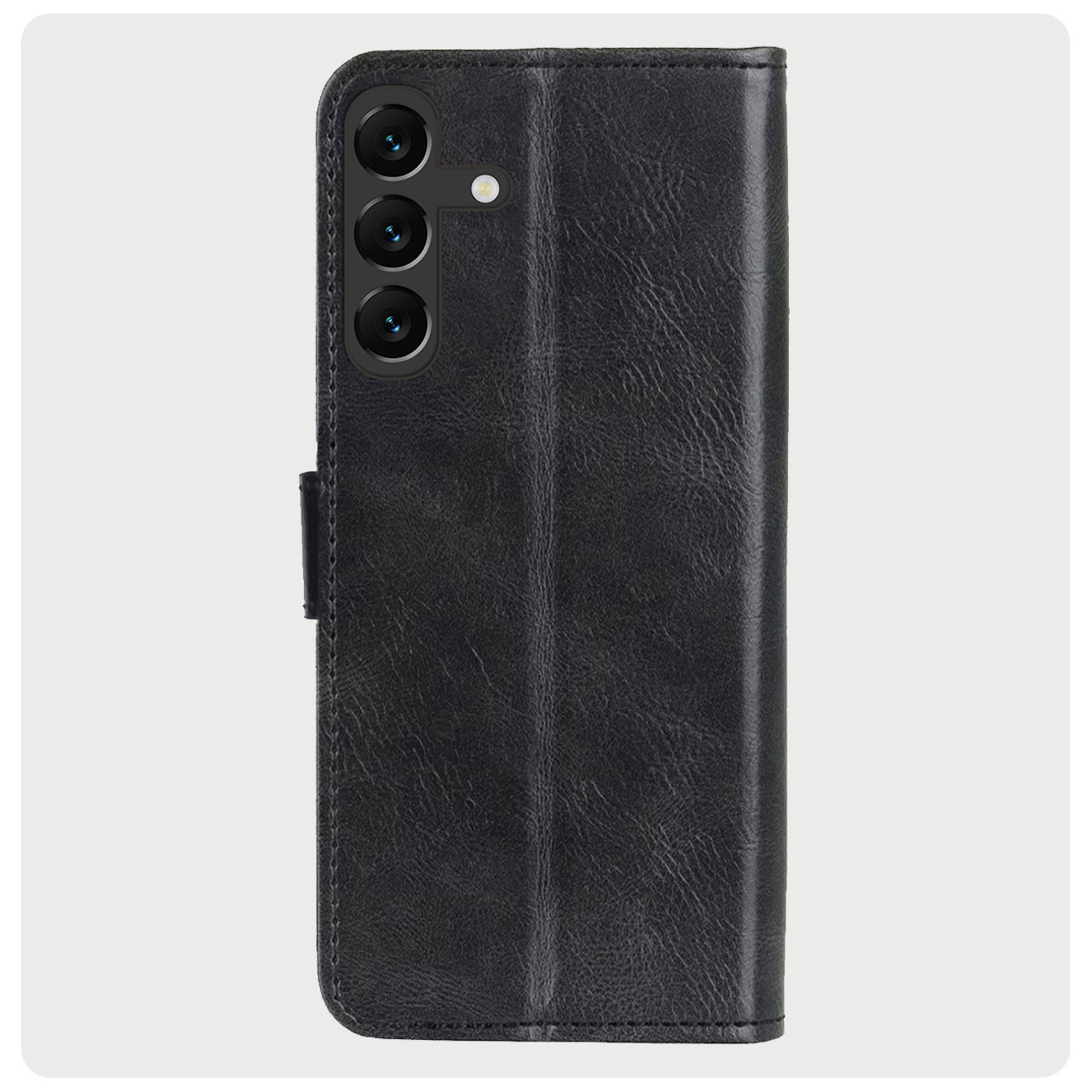 BASEY. Hoes Geschikt voor Samsung S24 Hoesje Bookcase Hoes Flip Case Book Cover Met Screenprotector - Hoesje Geschikt voor Samsung Galaxy S24 Hoes Book Case Hoesje - Zwart