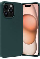Nomfy Hoesje Geschikt voor iPhone 15 Pro Max Hoesje Siliconen Cover Case - Hoes Geschikt voor iPhone 15 Pro Max Hoes Back Case - Donkergroen