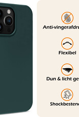 Nomfy Hoesje Geschikt voor iPhone 15 Pro Hoesje Siliconen Cover Case Met 2x Screenprotector - Hoes Geschikt voor iPhone 15 Pro Hoes Back Case - Donkergroen