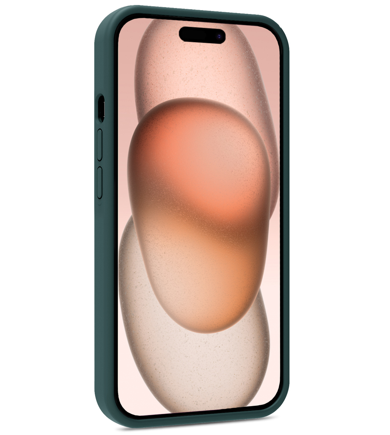 Nomfy Hoesje Geschikt voor iPhone 15 Pro Hoesje Siliconen Cover Case Met 2x Screenprotector - Hoes Geschikt voor iPhone 15 Pro Hoes Back Case - Donkergroen