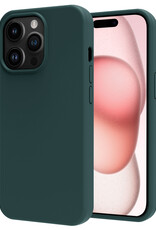 NoXx Hoes Geschikt voor iPhone 15 Pro Max Hoesje Cover Siliconen Back Case Hoes - Donkergroen