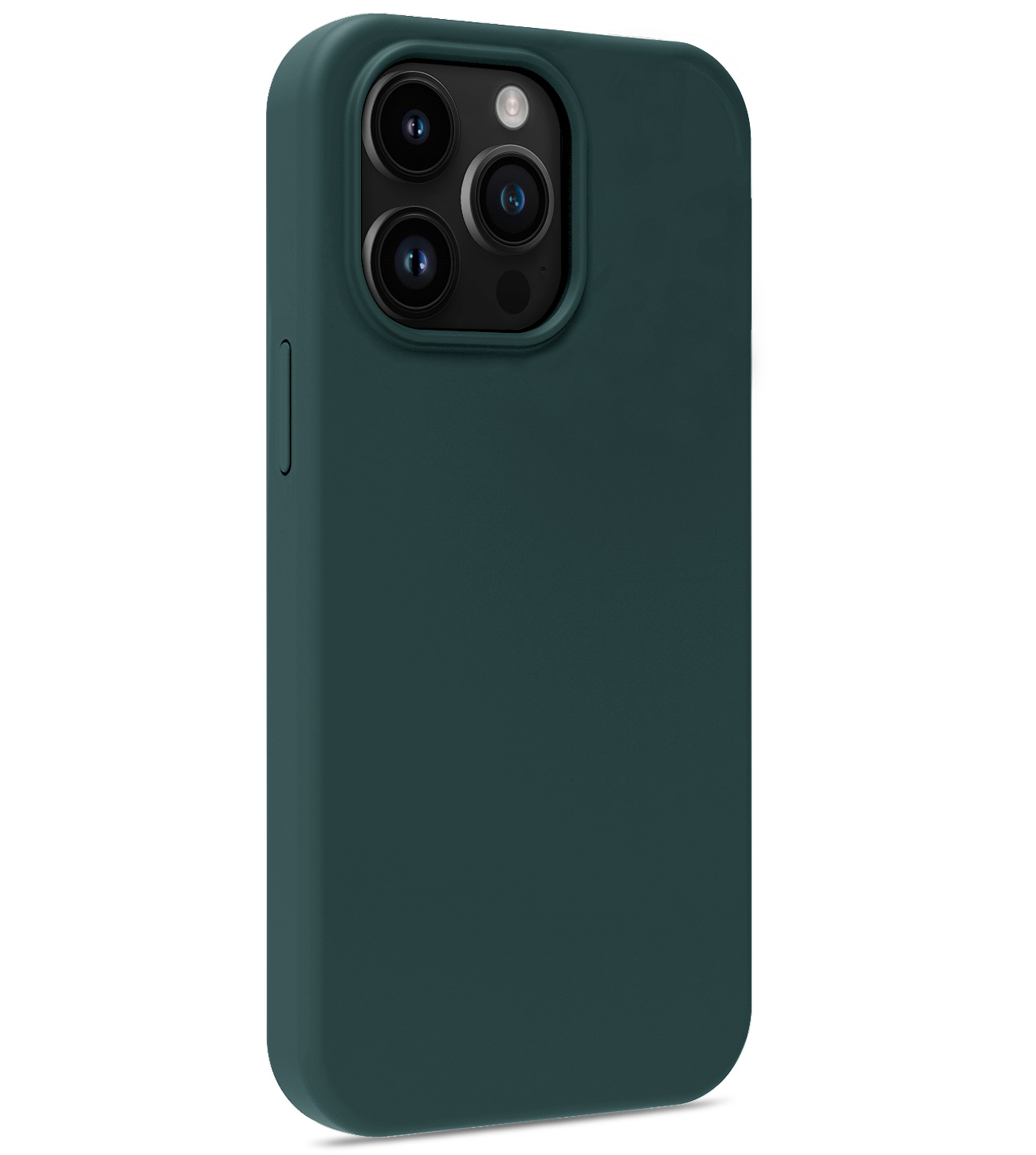 NoXx Hoes Geschikt voor iPhone 15 Pro Hoesje Cover Siliconen Back Case Hoes Met 2x Screenprotector - Donkergroen