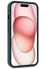 NoXx Hoes Geschikt voor iPhone 15 Pro Hoesje Cover Siliconen Back Case Hoes Met 2x Screenprotector - Donkergroen