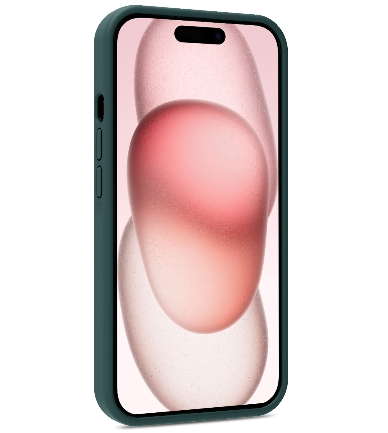 NoXx Hoes Geschikt voor iPhone 15 Pro Hoesje Cover Siliconen Back Case Hoes Met 2x Screenprotector - Donkergroen