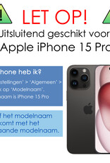 NoXx Hoes Geschikt voor iPhone 15 Pro Hoesje Cover Siliconen Back Case Hoes Met 2x Screenprotector - Donkergroen