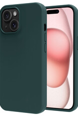 NoXx Hoes Geschikt voor iPhone 15 Hoesje Cover Siliconen Back Case Hoes - Donkergroen