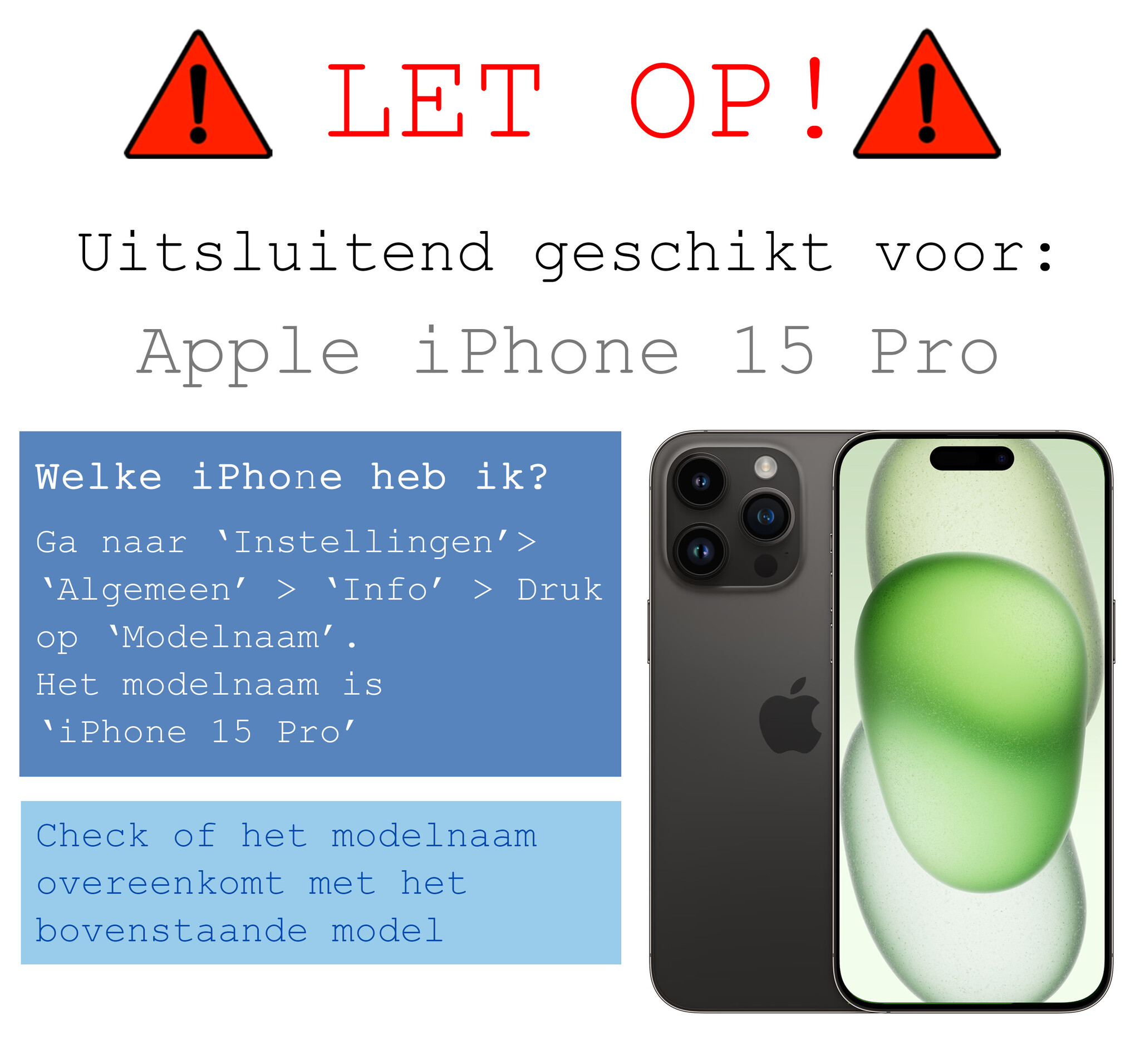 BASEY. Hoes Geschikt voor iPhone 15 Pro Hoesje Siliconen Back Cover Case Met Screenprotector - Hoesje Geschikt voor iPhone 15 Pro Hoes Cover Hoesje - Donkergroen