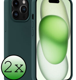 BASEY. BASEY. iPhone 15 Pro Hoesje Siliconen - Donkergroen - 2 PACK