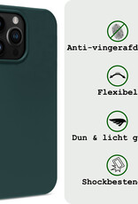 BASEY. Hoes Geschikt voor iPhone 15 Pro Hoesje Siliconen Back Cover Case - Hoesje Geschikt voor iPhone 15 Pro Hoes Cover Hoesje - Donkergroen