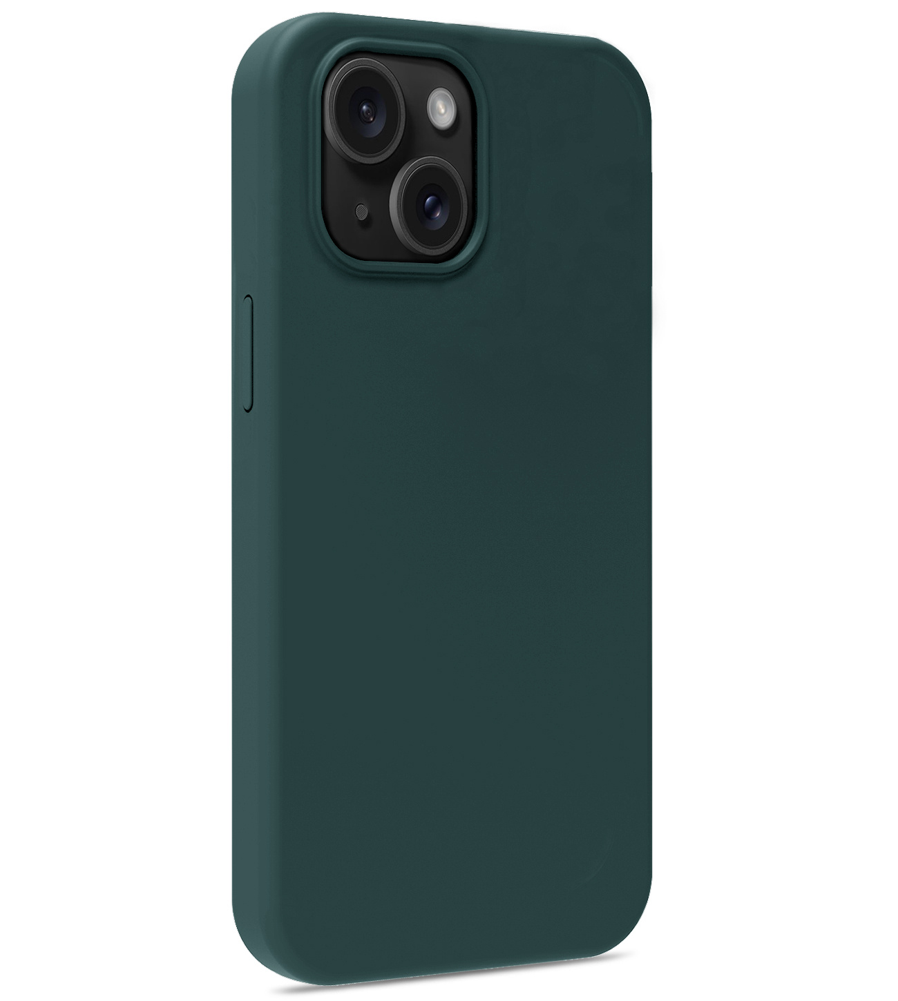 BASEY. Hoes Geschikt voor iPhone 15 Hoesje Siliconen Back Cover Case Met 2x Screenprotector - Hoesje Geschikt voor iPhone 15 Hoes Cover Hoesje - Donkergroen