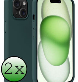 BASEY. BASEY. iPhone 15 Hoesje Siliconen - Donkergroen - 2 PACK