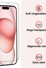 NoXx Hoes Geschikt voor iPhone 15 Pro Hoesje Cover Siliconen Back Case Hoes Met 2x Screenprotector - Donkergroen
